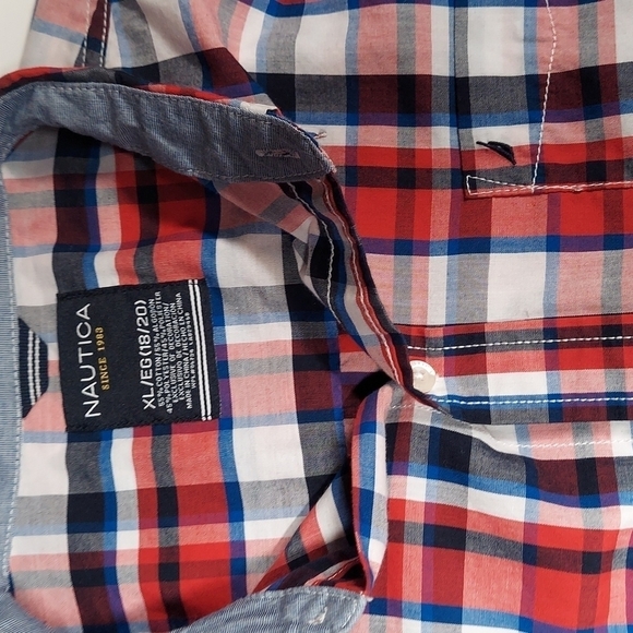 Boy's Nautica Checkered Shirt XL - Picture 2 of 8